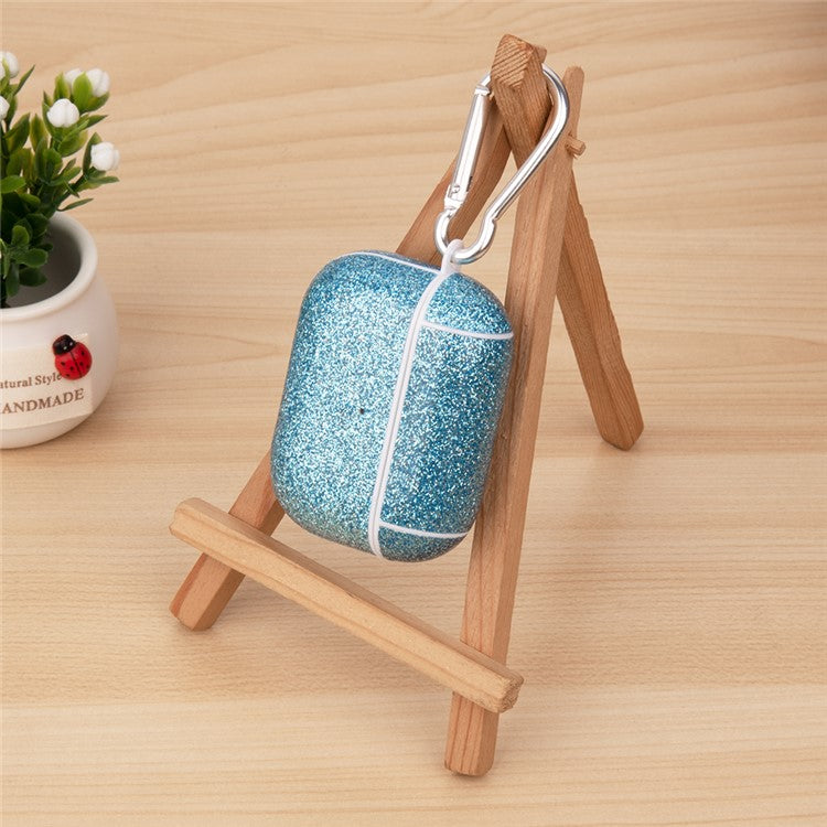 For Apple AirPods Pro Charging Case Cover Glitter TPU+PU Protective Headset Case - Gold