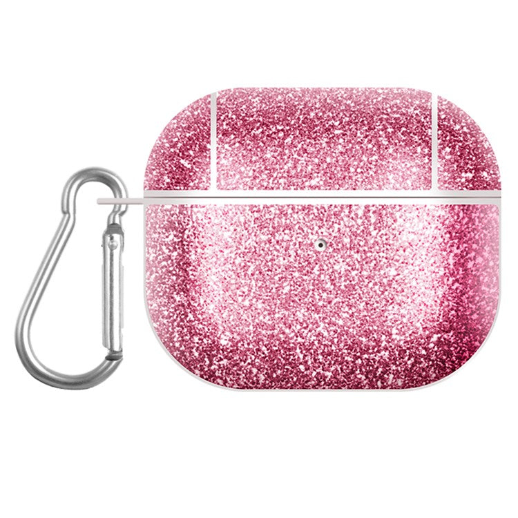 Glitter TPU+PU Case for Apple AirPods 3 Bluetooth Headset Charging Case Protective Cover - Rose