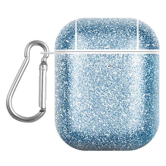 For Apple AirPods with Charging Case (2016) / (2019) / AirPods with Wireless Charging Case (2019) Glitter TPU+PU Case Earbuds Cover - Blue