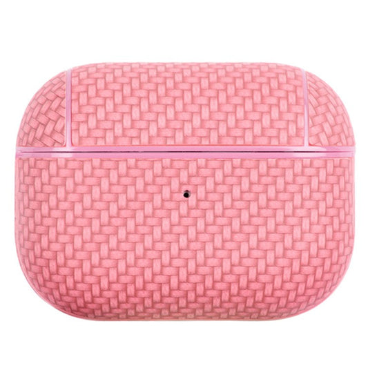 For Apple AirPods Pro (Gen 2) (USB-C) / Pro 2 Earphone Case PU Leather Coated PC Earbud Anti-drop Cover with Carabiner - Pink