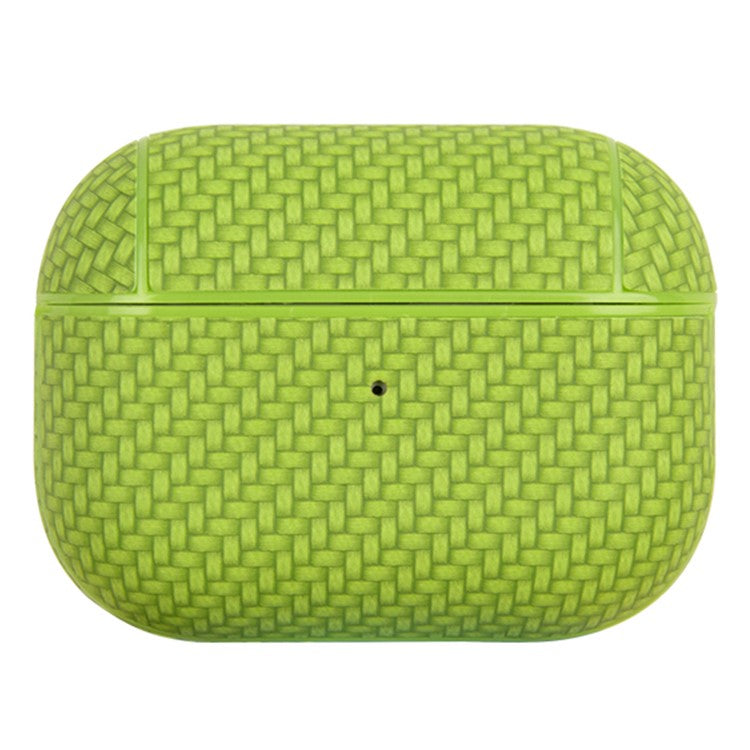 For Apple AirPods Pro (Gen 2) (USB-C) / Pro 2 Earphone Case PU Leather Coated PC Earbud Anti-drop Cover with Carabiner - Green