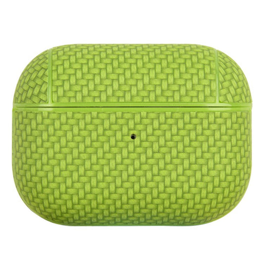 For Apple AirPods Pro (Gen 2) (USB-C) / Pro 2 Earphone Case PU Leather Coated PC Earbud Anti-drop Cover with Carabiner - Green
