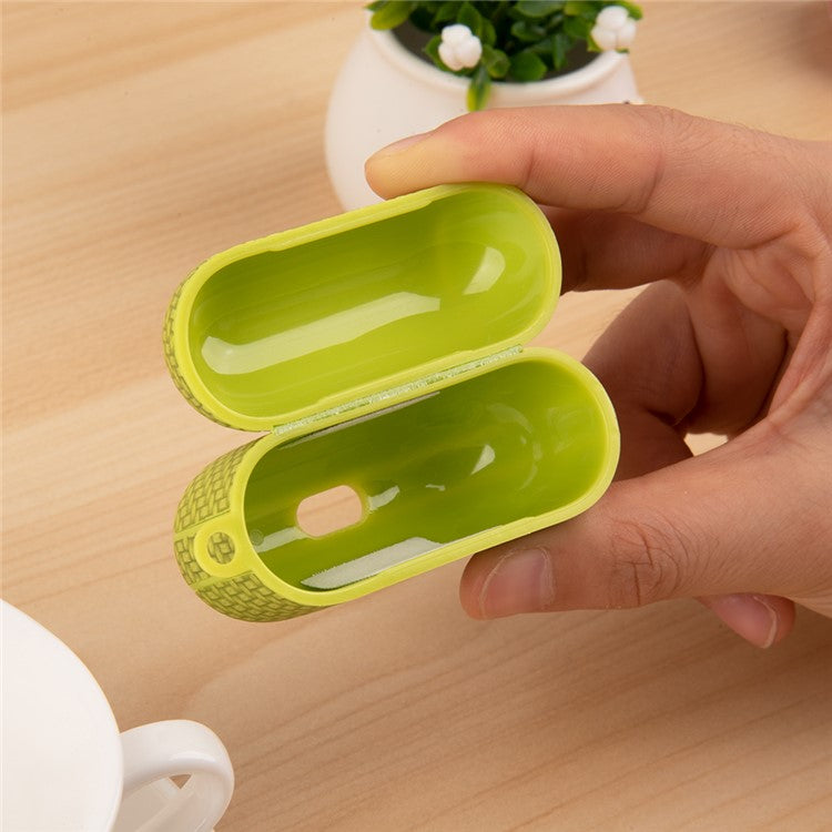 For Apple AirPods Pro (Gen 2) (USB-C) / Pro 2 Earphone Case PU Leather Coated PC Earbud Anti-drop Cover with Carabiner - Green