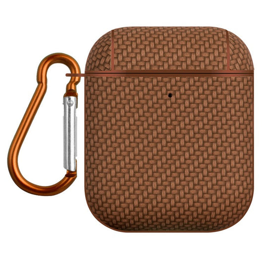 Earphone Case for Apple AirPods with Charging Case (2016) / (2019) / AirPods with Wireless Charging Case (2019) Leather Coated PC Cover - Brown