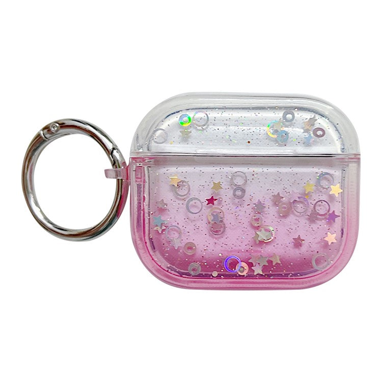 For Apple AirPods 3 Bluetooth Earphone PC Protective Cover Cute Glitter Anti-drop Case - Rose