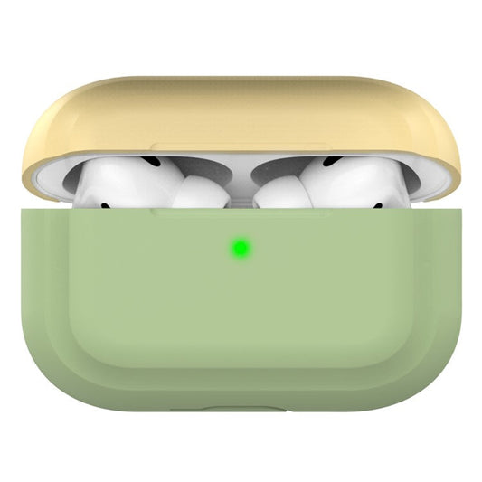 AHASTYLE PT-P2 For AirPods with Wireless Charging Case (2019) / AirPods with Charging Case (2019) / (2016) Splittable Silicone Cove - Avocado Green+Yellow