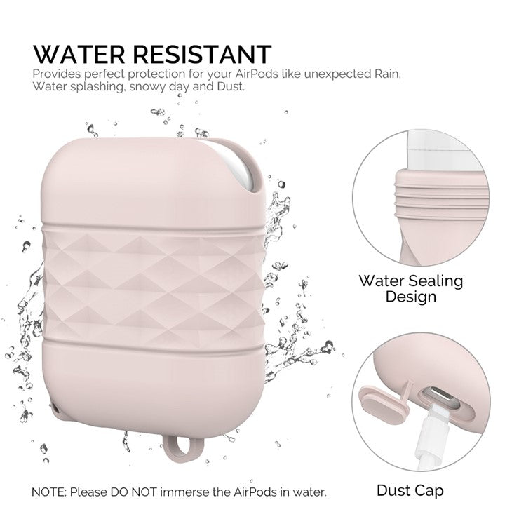 AHASTYLE PT79 For AirPods with Wireless Charging Case (2019) / AirPods with Charging Case (2019) / (2016) Anti-drop Cover Silicone Sleeve - Pink
