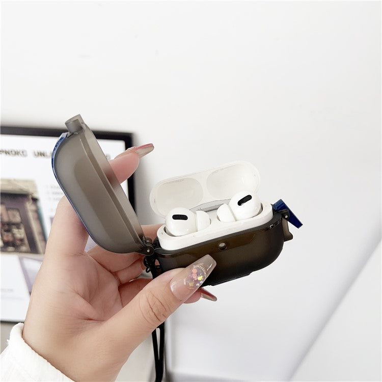 Leica Series Soft TPU Earphones Cover Protector for AirPods Pro 2 Dual Color Bluetooth Earbuds Case with Strap - Green