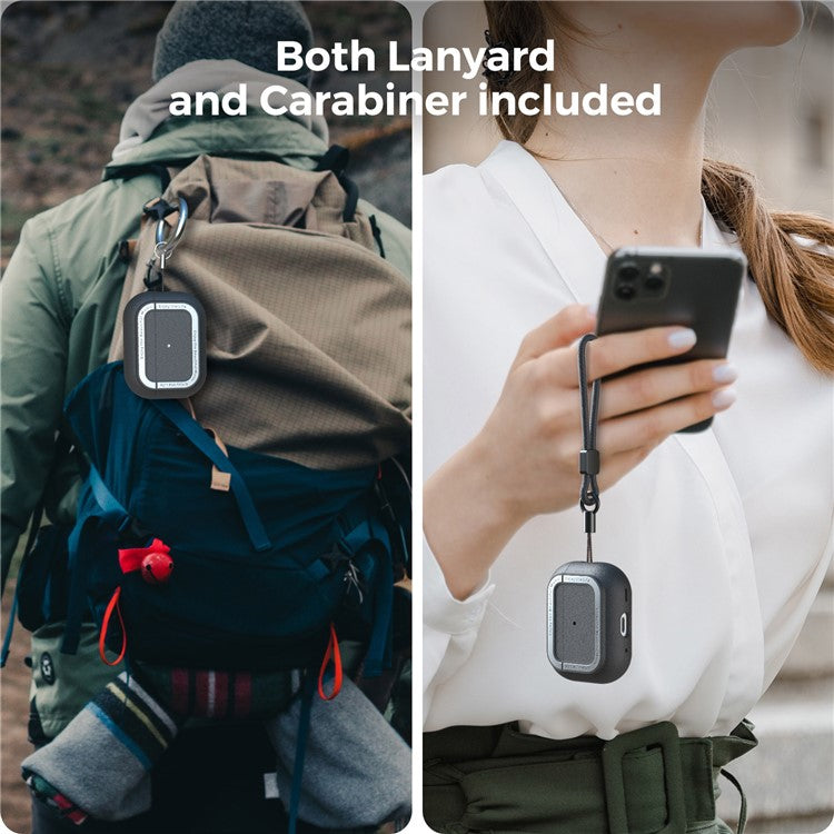 AHASTYLE JY09 For AirPods Pro 2 Protective Case TPU+Aluminum Alloy Split Type Earphone Cover - Black