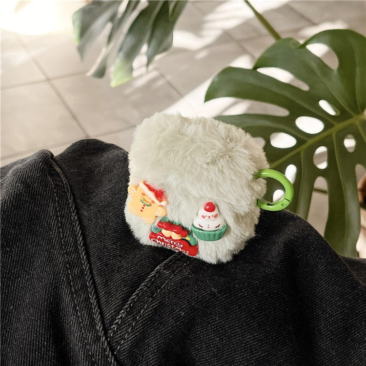 Soft Fluffy Cover for Apple AirPods with Charging Case (2016)  /  (2019)  /  AirPods with Wireless Charging Case (2019) Christmas Style Earphone Case