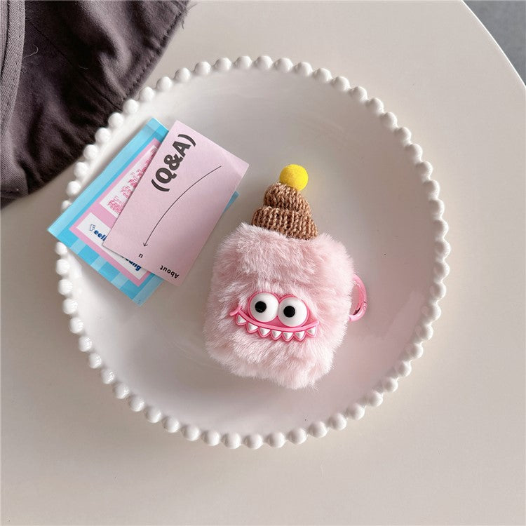 Plush Cover for Apple AirPods with Charging Case (2016)  /  (2019)  /  AirPods with Wireless Charging Case (2019) Cartoon Shark Earphone Case - Pink