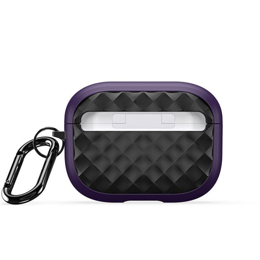 DUX DUCIS PECC Series Earbuds Box Case for Apple AirPods Pro 2 TPU+PC Earphone Cover with Carabiner - Purple+Black