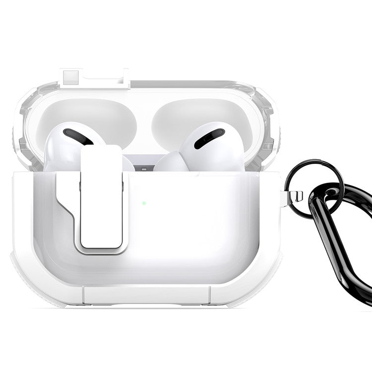 DUX DUCIS PECN Series for Apple AirPods Pro 2 Earphone Case Dual Color Earbud Cover with Hook - White+White