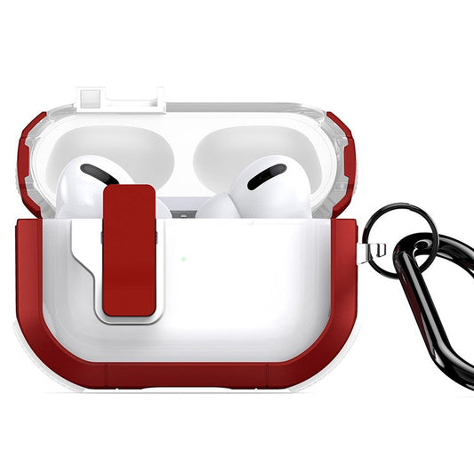 DUX DUCIS PECN Series for Apple AirPods Pro 2 Earphone Case Dual Color Earbud Cover with Hook - Red+White