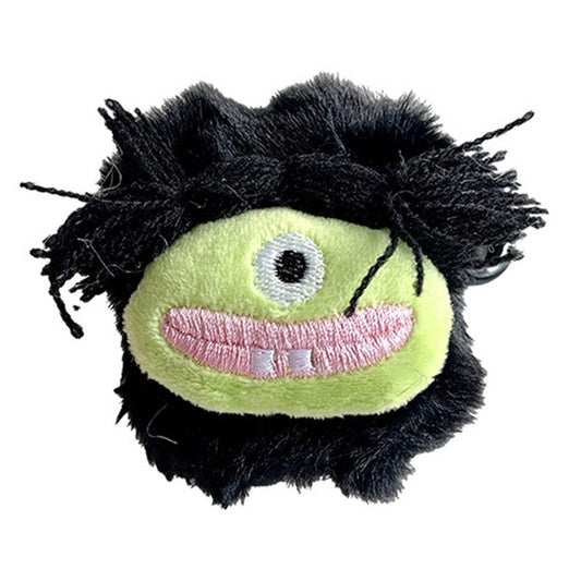 For AirPods with Charging Case (2016)  /  (2019)  /  AirPods with Wireless Charging Case (2019) Plush+TPU Parody Expression Cover with Buckle - Black