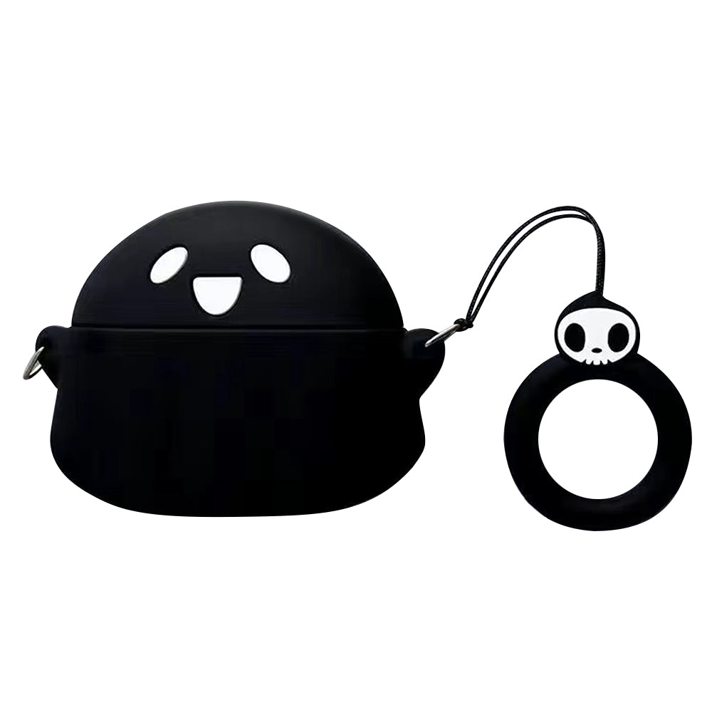 For Xiaomi Redmi Buds 4 Lite Cute Cartoon Anti-drop Cover Bluetooth Earphone Silicone Shell - Black Ghost