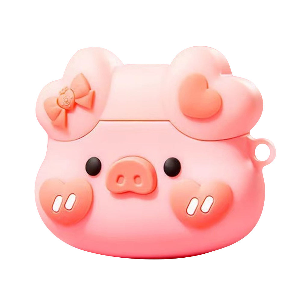 For Xiaomi Redmi Buds 4 Lite Cartoon Design Bluetooth Earphone Silicone Anti-drop Cover - Pig Head