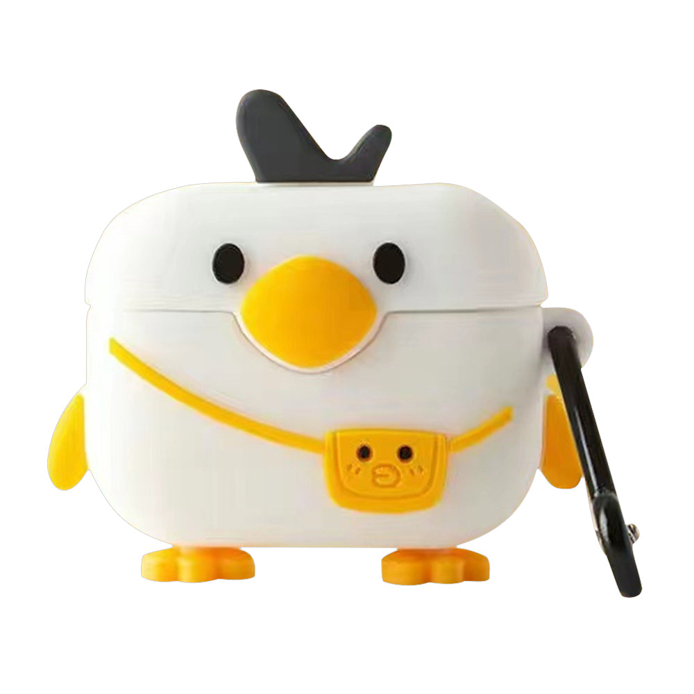 No.1 Earphone Cover for Huawei FreeBuds 4i Drop-proof Cute Cartoon Shape Silicone Sleeve - Duck with Bag
