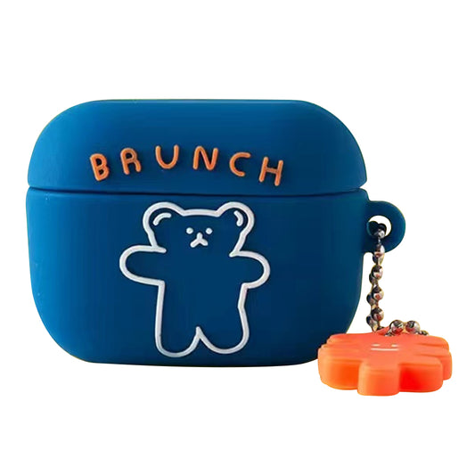 No.2 For Huawei FreeBuds 4i Dust-proof Silicone Case Cute Cartoon Earphone Protective Cover - Blue Bear