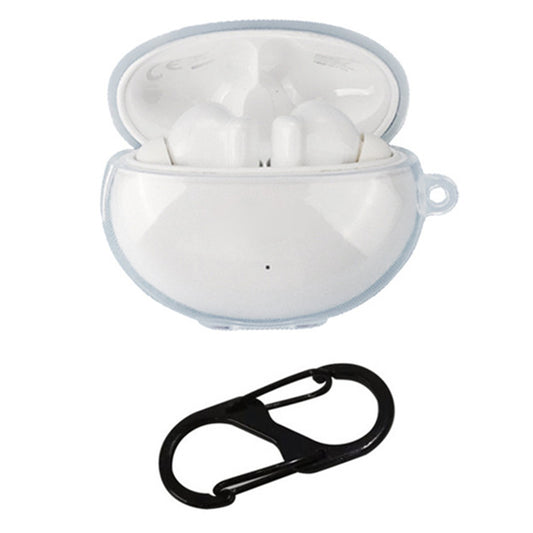 For Huawei FreeBuds 4i Bluetooth Earphone Silicone Case Anti-drop Cover with Hanging Buckle - Transparent