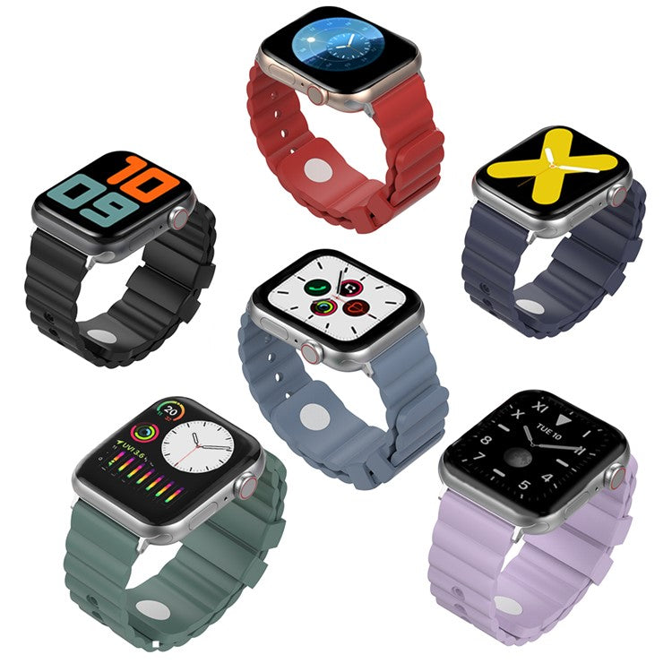 AHASTYLE WA02 Watch Band for Apple Watch Series 10 42mm / 9 8 7 41mm / SE (2023) SE (2022) SE 6 5 4 40mm / 3 2 1 38mm Silicone Replacement Straps - Pine Needle Green