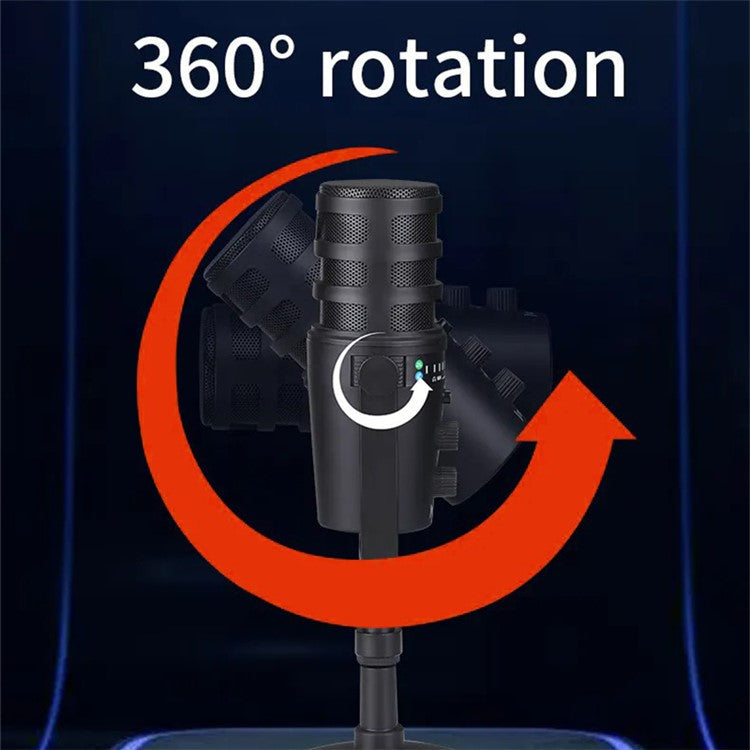 JMARY MC-PW12 USB Mic 360 Degree Rotating Zero Latency Desktop Microphone