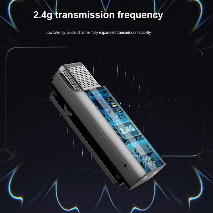 033A1 For iPhone Lightning 2.4GHz Wireless Lavalier Microphone Noise Reduction 35Hrs Working Time Lapel Recording Mic with Charging Case