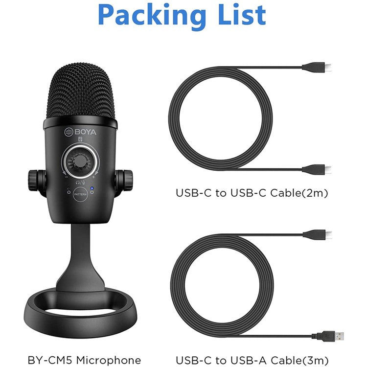 BOYA BY-CM5 USB Condenser Microphone Computer Laptop Cellphone Conference Voice Chat Mic