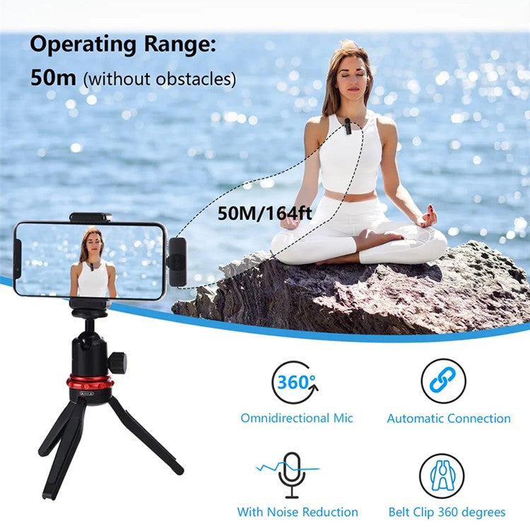 BOYA BY-V10 Professional Wireless Lavalier Lapel Microphone Mini Recording Phone Mic with 1 Transmitter + 1 Receiver