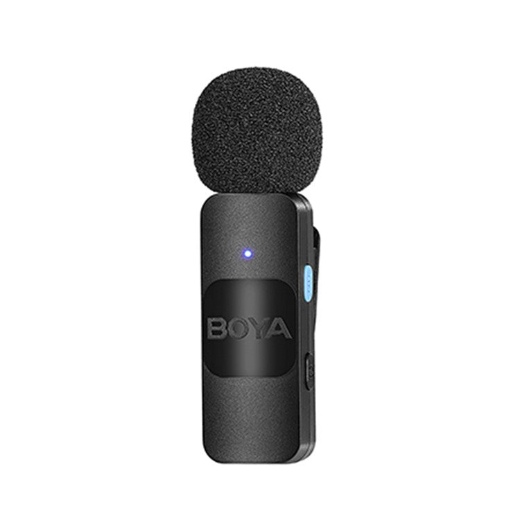 BOYA BY-V1 Wireless Lavalier Microphone Omnidirectional External Mini Condenser Mic with 1 Transmitter + 1 Receiver for Interview Video