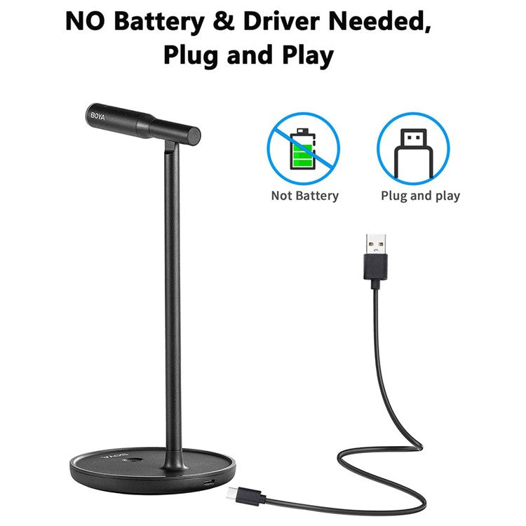 BOYA BY-CM1 USB Microphone with Mute Button Computer Microphone for Mac / Windows
