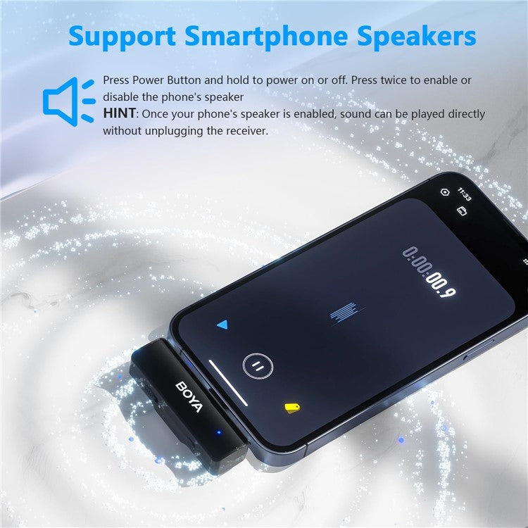 BOYA BOYALINK A1 Wireless Microphone Phone Camera Vlogging Lapel Clip Mic, 1 Transmitter + 1 Receiver