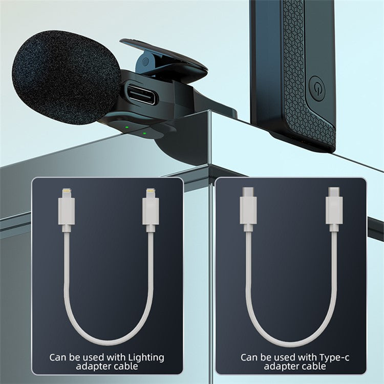 K35 Pro Noise Reduction Lavalier Microphone for Live Broadcast, 2 Mic + 1 Receiver