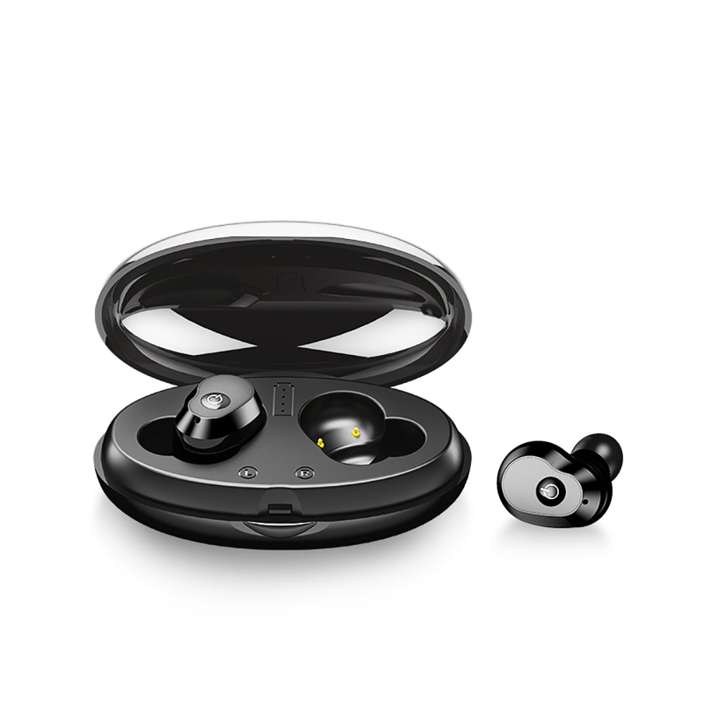 LEMONDA WA02 TWS Bluetooth 5.0 IPX5 Waterproof In-ear Gaming Sports Headset with Charing Bin 800mAh - Black