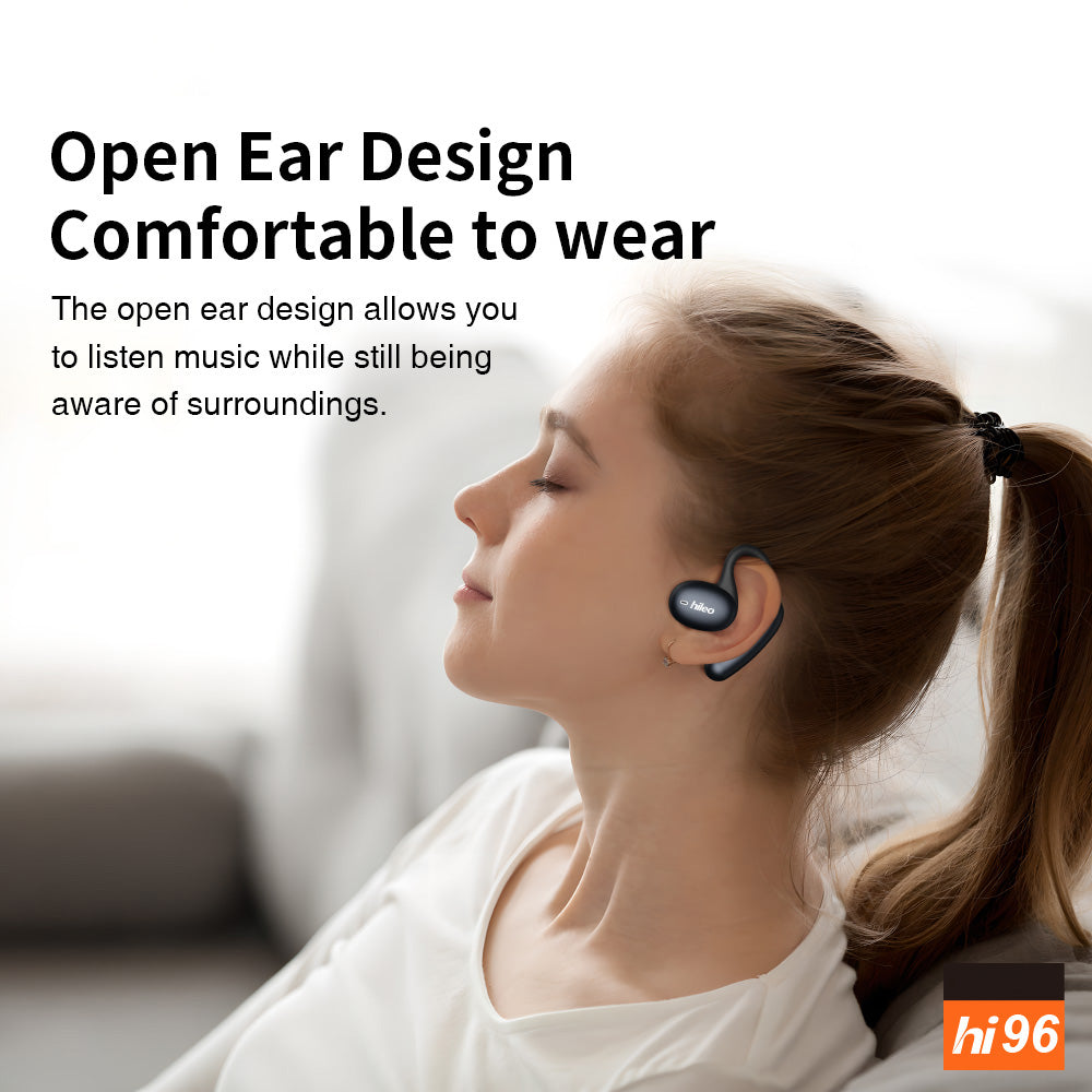 HILEO hi96 ENC Noise Reduction Wireless Earbuds Open Ear Air Conduction Bluetooth Earphones - Black
