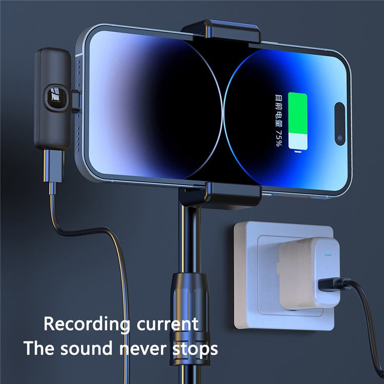 J1 Noise Reduction 2.4G Wireless Lavalier Microphone System 2 Mic + 1 Receiver - Type-C Interface