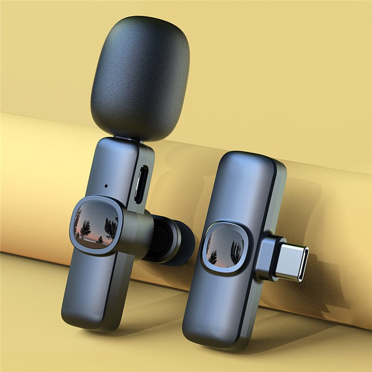 J1 Live Broadcast 2.4G Wireless Lavalier Microphone Noise Reduction Mic with Receiver - Type-C Interface