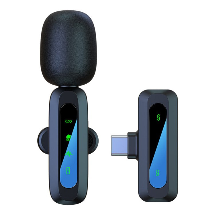 J3 Digital Display 2.4G Wireless Lavalier Microphone Noise Reduction Mic with Receiver - Type-C Interface