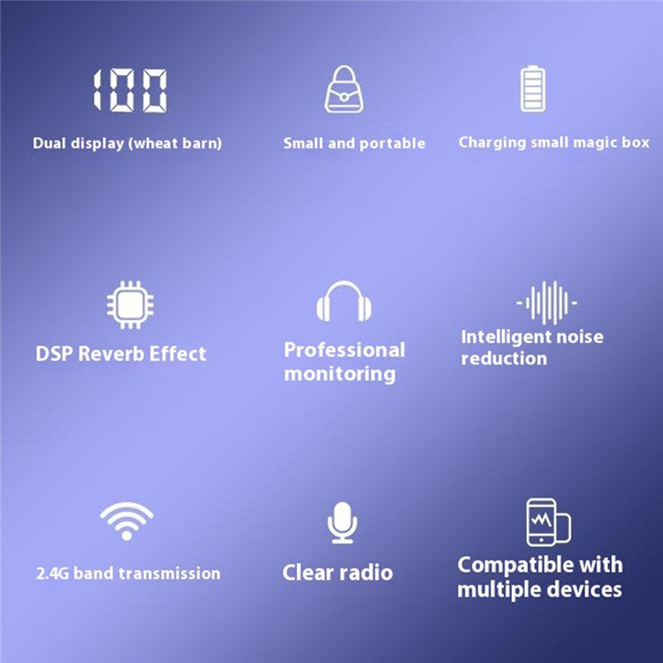 S36 2.4G Wireless Lavalier Microphone with Digital Display Charging Case, 2 Transmitter + 1 Receiver - Type-C Receiver