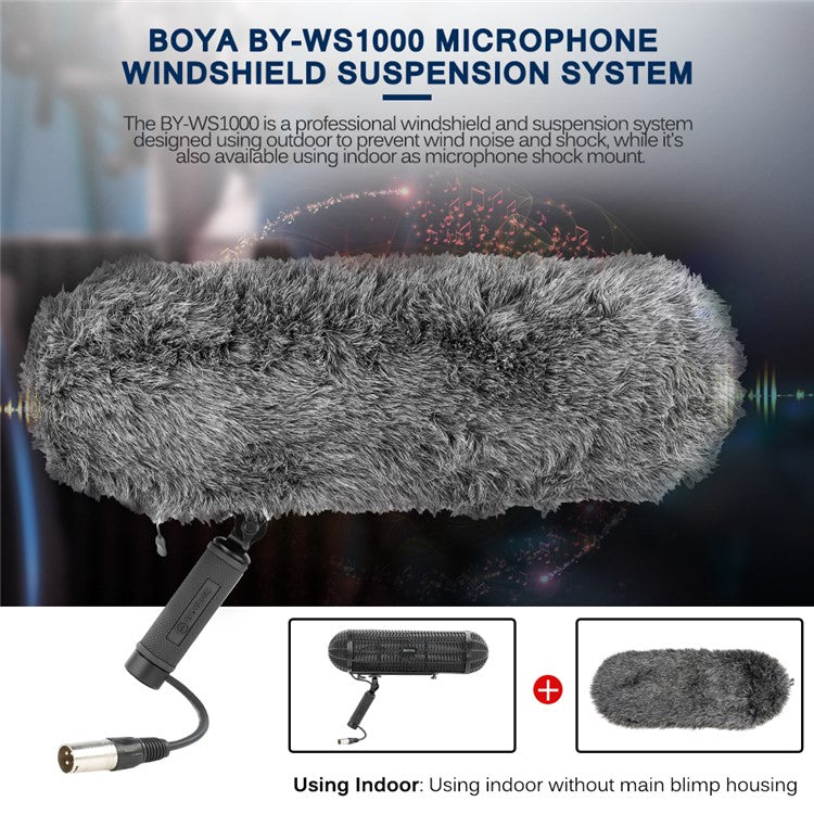 BOYA BY-WS1000 Mic Blimp Wind Shield Suspension System Accessories for Shotgun Microphone