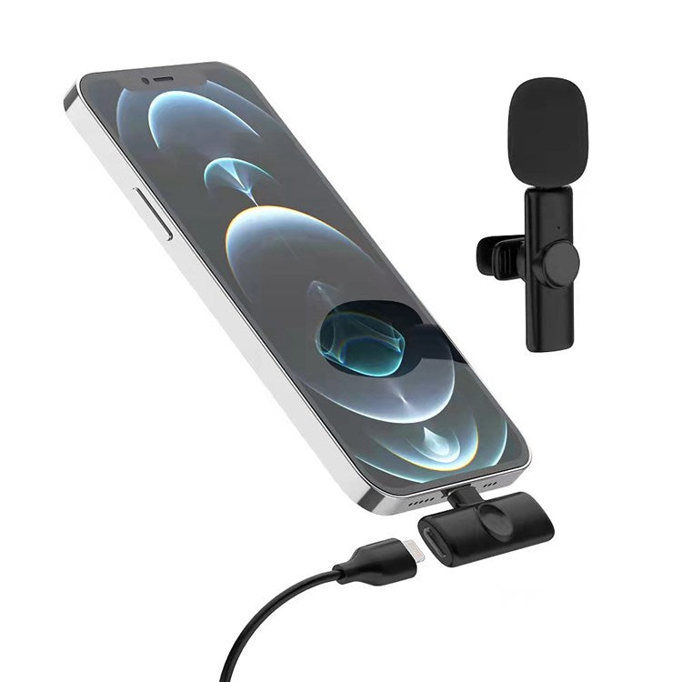 K11 Portable Mini Wireless Lavalier Microphone Noise Cancelling Audio Video Recording Mic (Lightning Interface)