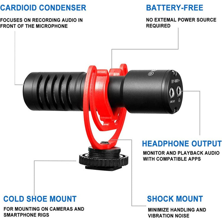 BOYA BY-VG350 Ultimate Smartphone Video Kit with BY-MM1+ Super-cardioid Microphone and LED Light