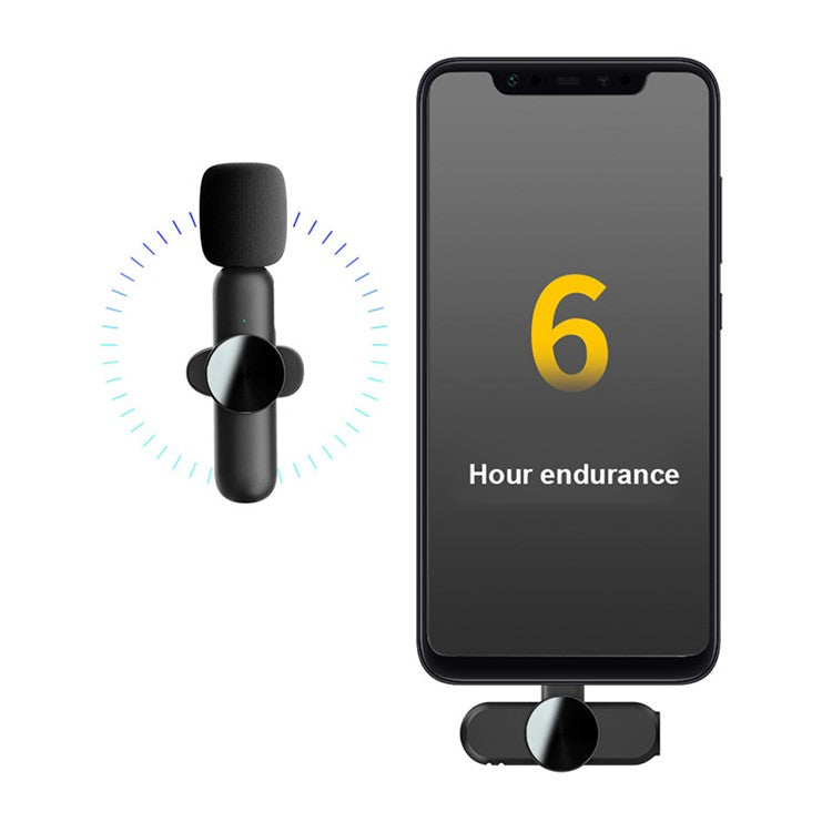 K3 Collar Clip Microphone Live Broadcast Noise Reduction Type-C Mini Wireless Mic, 1 Transmitter+1 Receiver