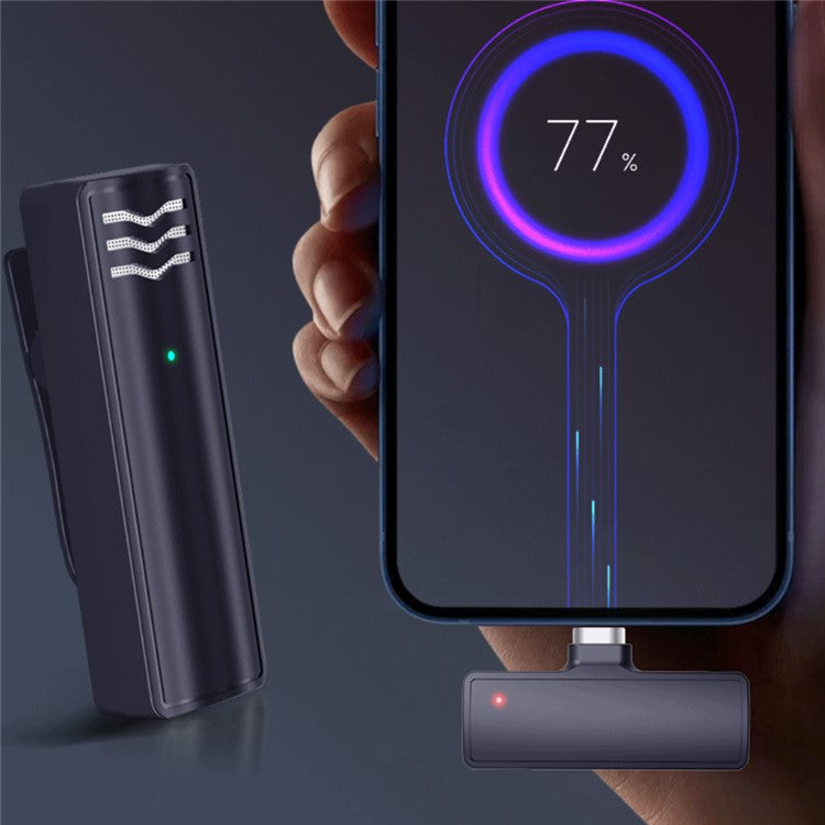 J60 Mini Wireless Lavalier Mic Transmitter + Receiver Portable Lavalier Microphone with Type-C Connector