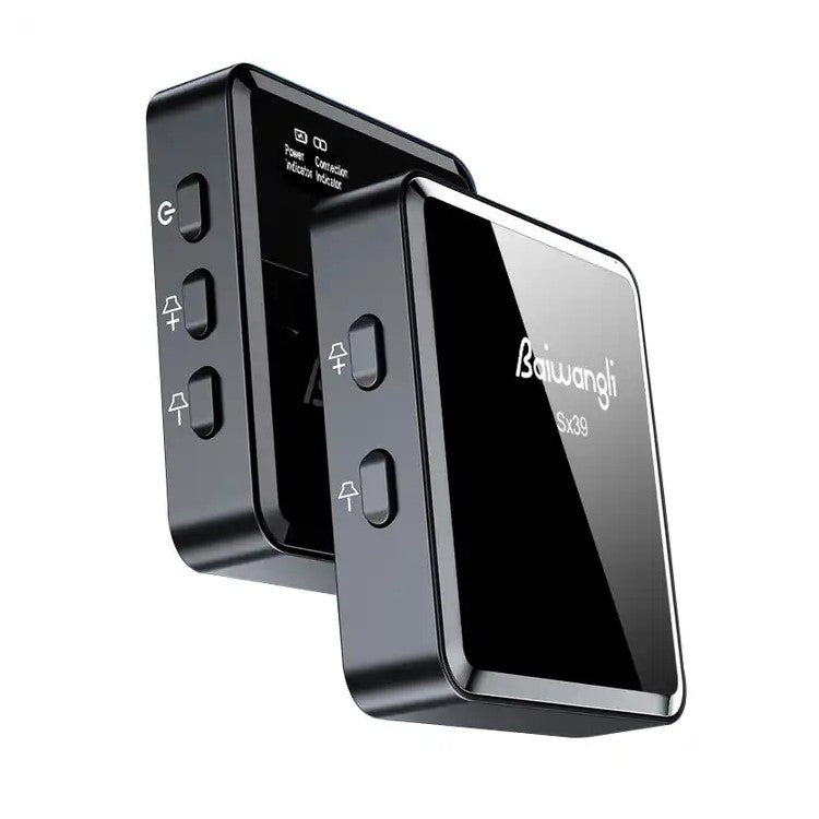 BAIWANGLI SX39 Live Broadcast Wireless Microphone Noise Reduction Lavalier Mic for iPhone, 1 Transmitter + 1 Receiver