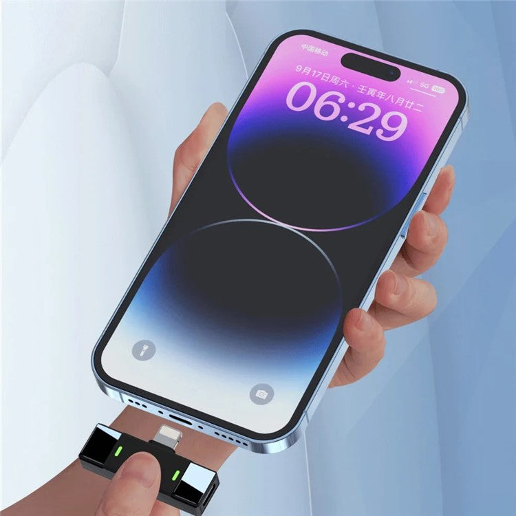 J68 Wireless Noise Canceling Microphone Lavalier Mic (2 Microphones+1 Receiver) - Type-C