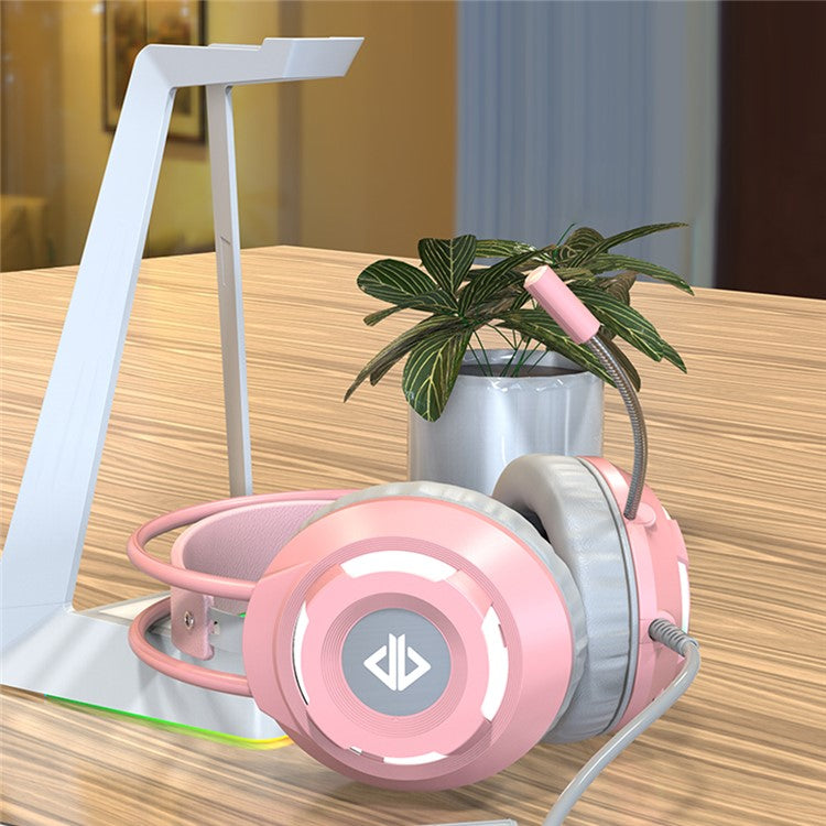 AJAZZ AX120 7.1 Channel Stereo Gaming Headset Noise Cancelling Over Ear Headphones with Mic - Pink