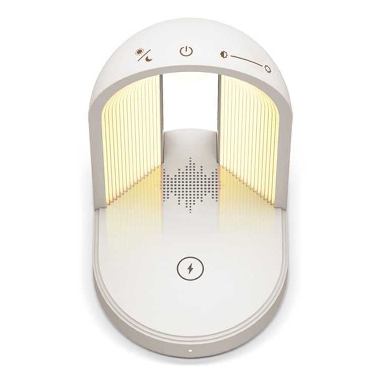 U3 3-in-1 Bedside Lamp Bluetooth Speaker Night Light with 15W Wireless Charger - White