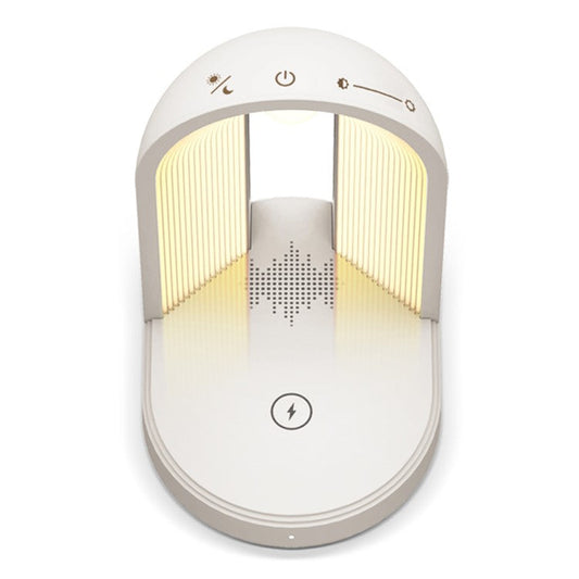 U3 3-in-1 Bedside Lamp Bluetooth Speaker Night Light with 15W Wireless Charger - White