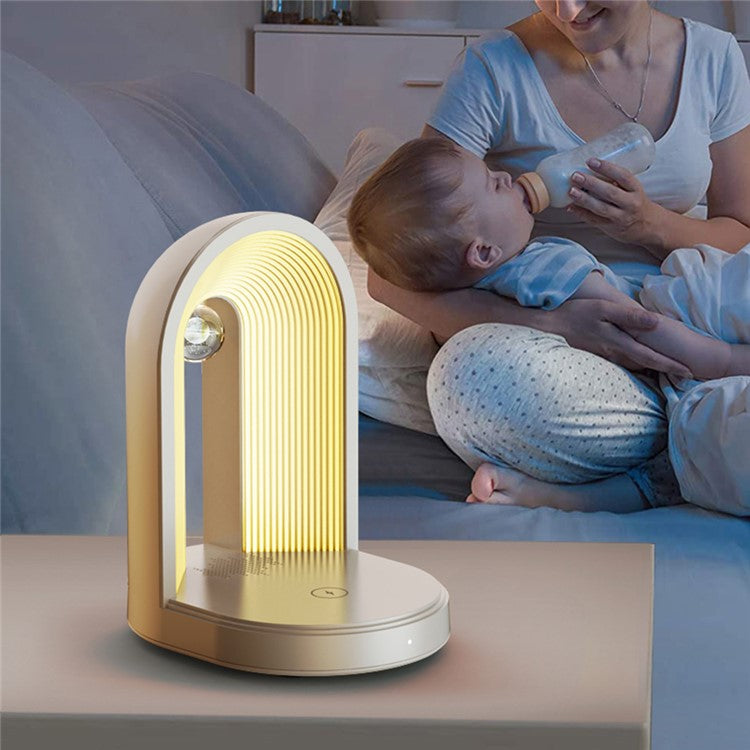 U3 3-in-1 Bedside Lamp Bluetooth Speaker Night Light with 15W Wireless Charger - White